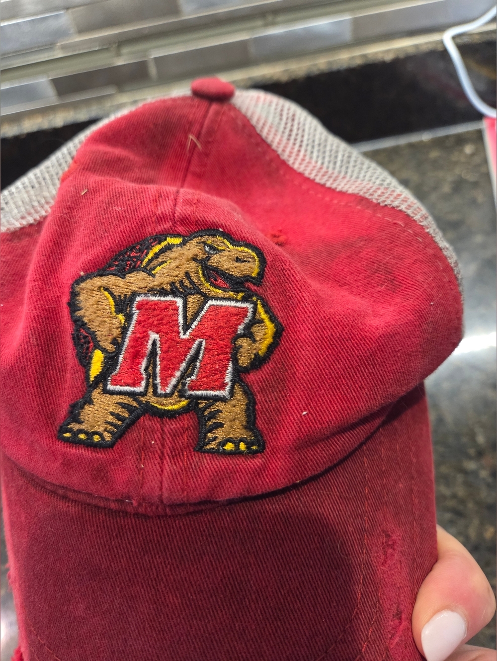 University Of Maryland, Vintage Looking Red Baseball Cap